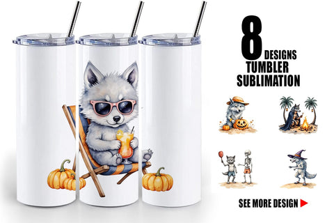 Tumbler Beachy Werewolf Howls Sublimation artnoy 