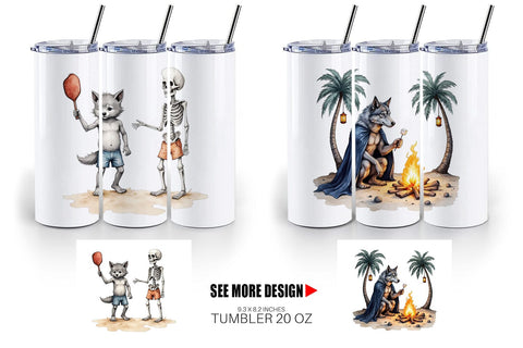Tumbler Beachy Werewolf Howls Sublimation artnoy 