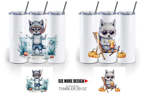 Tumbler Beachy Werewolf Howls Sublimation artnoy 