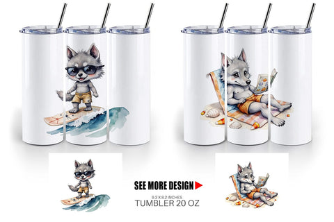 Tumbler Beachy Werewolf Howls Sublimation artnoy 