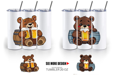 Tumbler Bear Beer Day Sublimation artnoy 