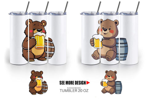 Tumbler Bear Beer Day Sublimation artnoy 