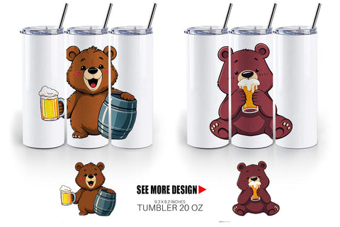 Tumbler Bear Beer Day Sublimation artnoy 