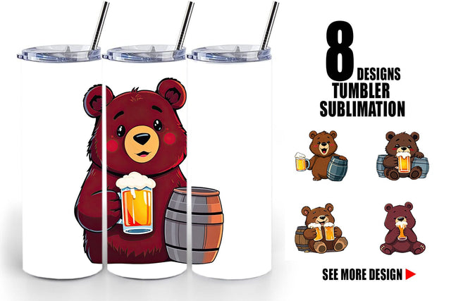 Tumbler Bear Beer Day Sublimation artnoy 