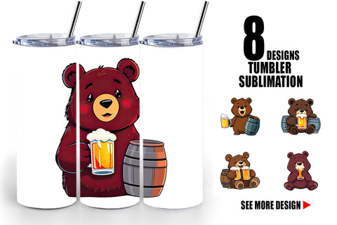Tumbler Bear Beer Day Sublimation artnoy 