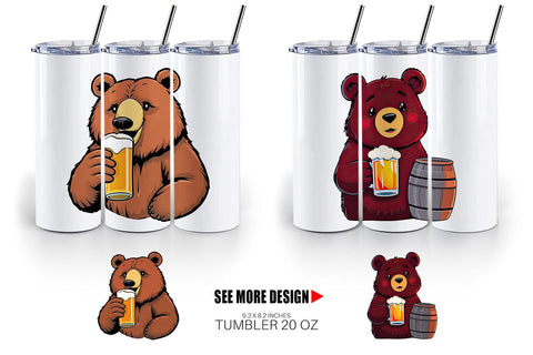 Tumbler Bear Beer Day Sublimation artnoy 