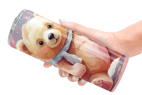 Tumbler Bear Christmas Painting Sublimation artnoy 