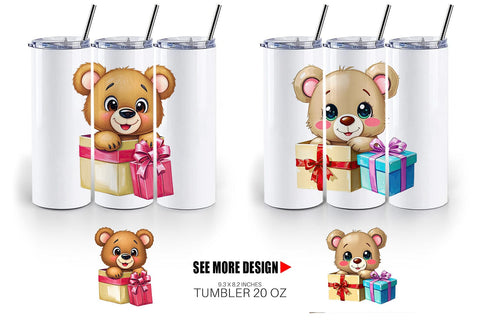 Tumbler Bear Cub Gift Sublimation artnoy 