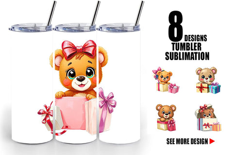Tumbler Bear Cub Gift Sublimation artnoy 