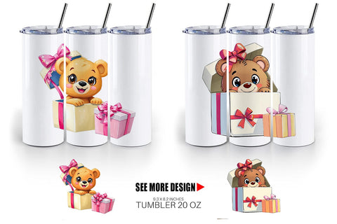 Tumbler Bear Cub Gift Sublimation artnoy 