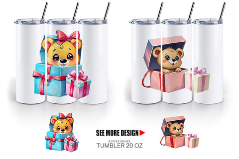 Tumbler Bear Cub Gift Sublimation artnoy 