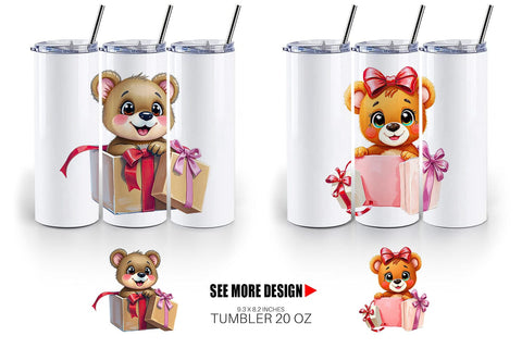 Tumbler Bear Cub Gift Sublimation artnoy 