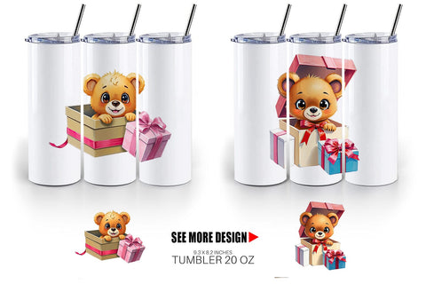 Tumbler Bear Gift Sublimation artnoy 