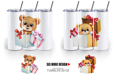 Tumbler Bear Gift Sublimation artnoy 