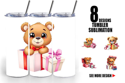 Tumbler Bear Gift Sublimation artnoy 