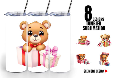 Tumbler Bear Gift Sublimation artnoy 
