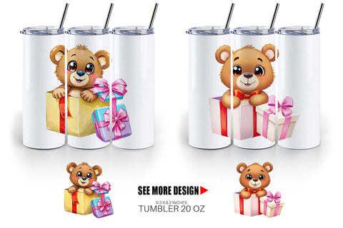 Tumbler Bear Gift Sublimation artnoy 