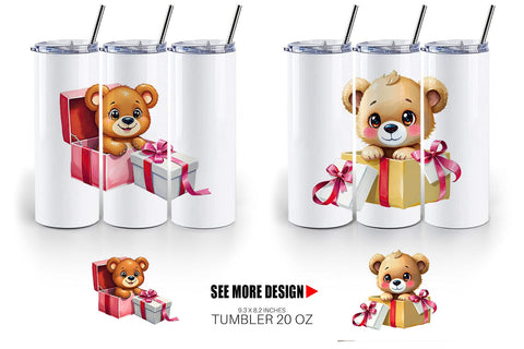 Tumbler Bear Gift Sublimation artnoy 