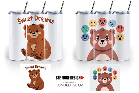 Tumbler Bear Mood Sublimation artnoy 