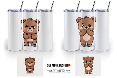 Tumbler Bear Mood Sublimation artnoy 
