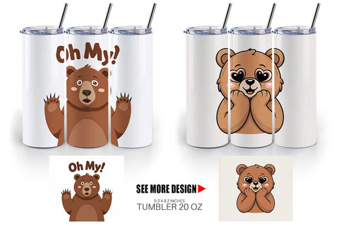 Tumbler Bear Mood Sublimation artnoy 