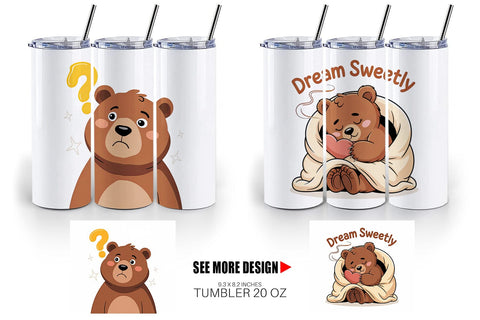 Tumbler Bear Mood Sublimation artnoy 