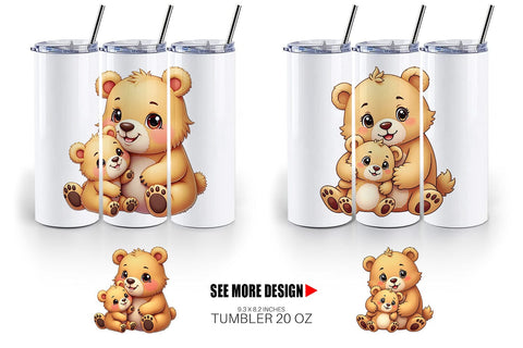 Tumbler Bear Mother's Day Sublimation artnoy 