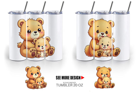 Tumbler Bear Mother's Day Sublimation artnoy 