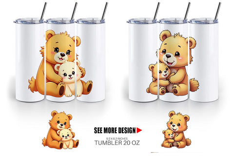 Tumbler Bear Mother's Day Sublimation artnoy 