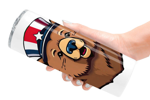 Tumbler Bear Patriotic Sublimation artnoy 