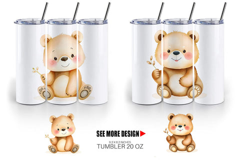Tumbler Bear Wildlife Sublimation artnoy 