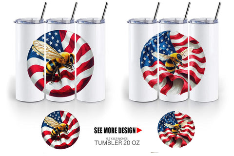 Tumbler Bee 4th of July Sublimation artnoy 