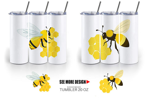 Tumbler Bee and Honeycomb Sublimation artnoy 