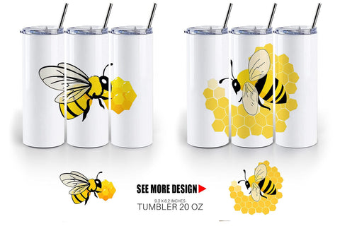 Tumbler Bee and Honeycomb Sublimation artnoy 
