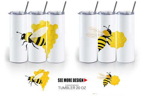 Tumbler Bee and Honeycomb Sublimation artnoy 