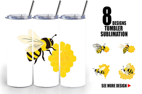 Tumbler Bee and Honeycomb Sublimation artnoy 