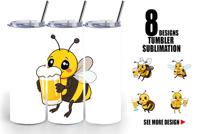 Tumbler Bee Beer Day Sublimation artnoy 