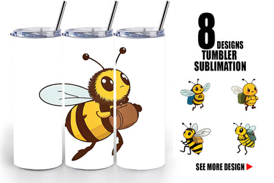 Tumbler Bee with Backpack Sublimation artnoy 