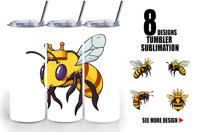 Tumbler Bee with Crown Sublimation artnoy 