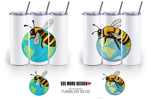 Tumbler Bee with Earth Sublimation artnoy 