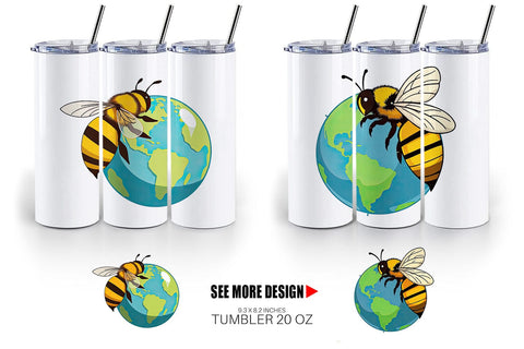 Tumbler Bee with Earth Sublimation artnoy 