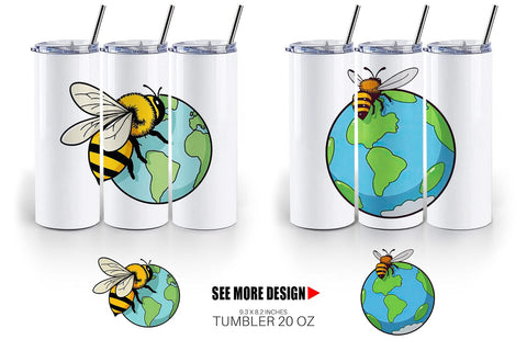 Tumbler Bee with Earth Sublimation artnoy 