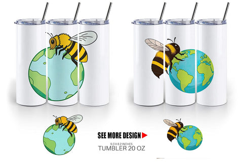 Tumbler Bee with Earth Sublimation artnoy 
