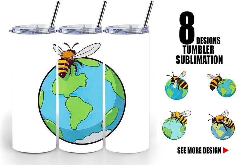 Tumbler Bee with Earth Sublimation artnoy 