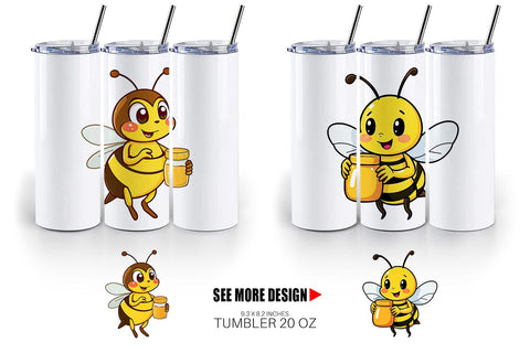 Tumbler Bee with Honey Jar Sublimation artnoy 