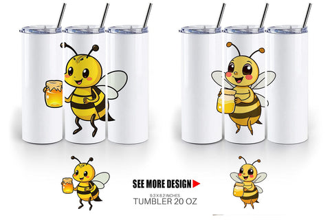 Tumbler Bee with Honey Jar Sublimation artnoy 