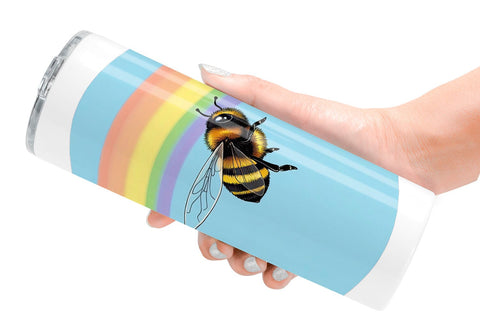 Tumbler Bee with Rainbow Sublimation artnoy 