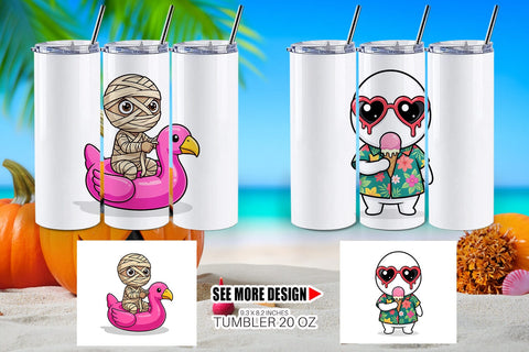 Tumbler Big Eye Summerween Beach Party Sublimation artnoy 