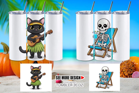 Tumbler Big Eye Summerween Beach Party Sublimation artnoy 