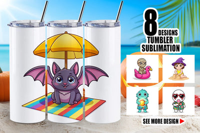 Tumbler Big Eye Summerween Beach Party Sublimation artnoy 